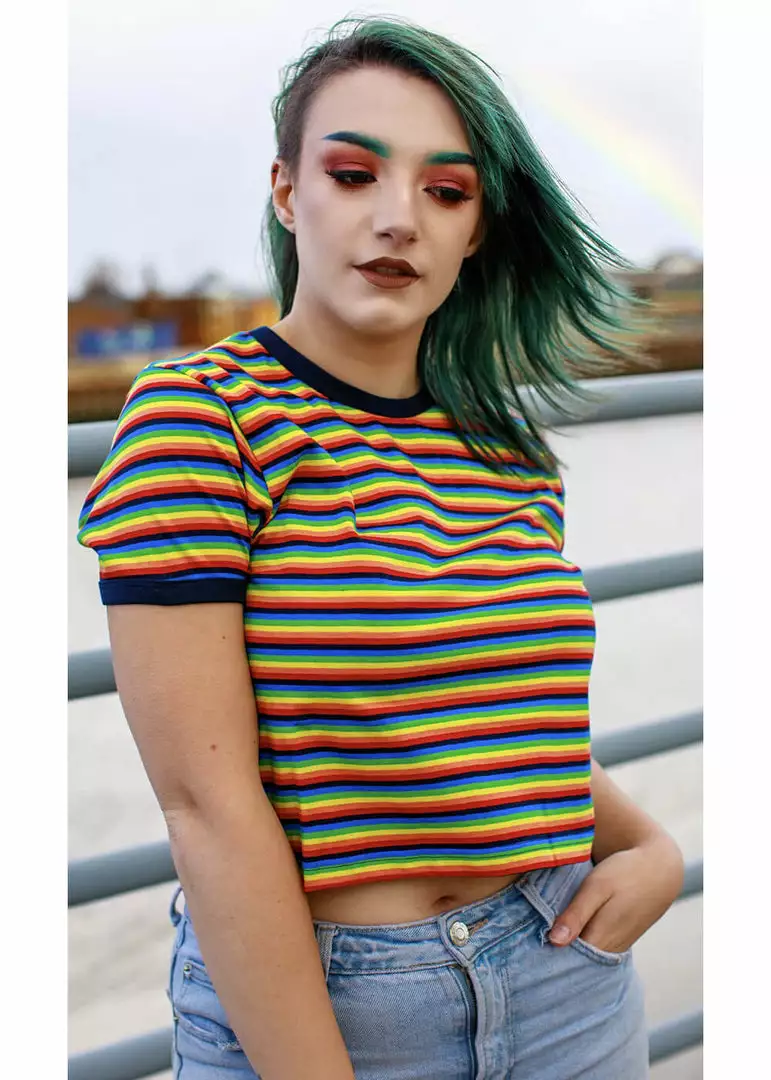 Run And Fly Run & Fly Rainbow Crop T-Shirt Multicolour New In 3 Run And Fly Run & Fly Rainbow Crop T-Shirt Multicolour New In