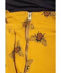 Run And Fly Run & Fly Bees Knees Twill 60's Pinafore Dress Gold New In 13 Run And Fly Run & Fly Bees Knees Twill 60's Pinafore Dress Gold New In