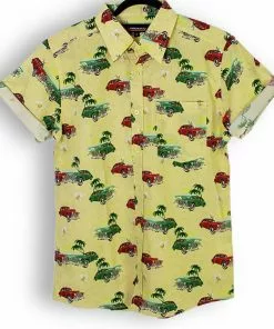 Run And Fly New In Run & Fly Mens Cuban Cars Shirt Yellow 10 Run And Fly New In Run & Fly Mens Cuban Cars Shirt Yellow