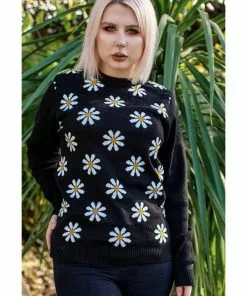 Run And Fly Run & Fly Daisy Chain 60's Sweater Black
