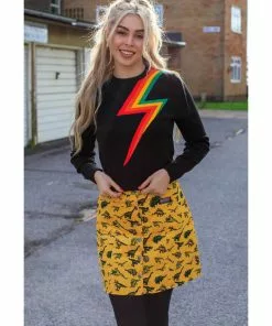 Run And Fly Run & Fly Rainbow Thunderbolt Crop Jumper Black