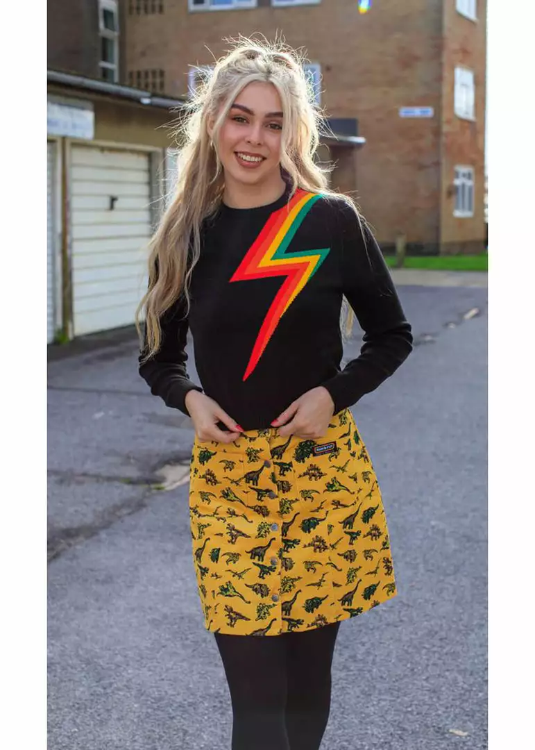 Run And Fly Run & Fly Rainbow Thunderbolt Crop Jumper Black 3 Run And Fly Run & Fly Rainbow Thunderbolt Crop Jumper Black