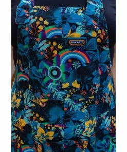 New In Run And Fly Dinosaur Rainbow 60's Dungarees Black