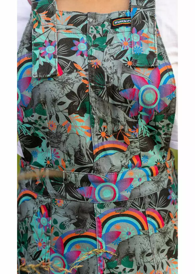 New In Run And Fly Dinosaur Rainbow 60's Dungarees Grey 4 New In Run And Fly Dinosaur Rainbow 60's Dungarees Grey