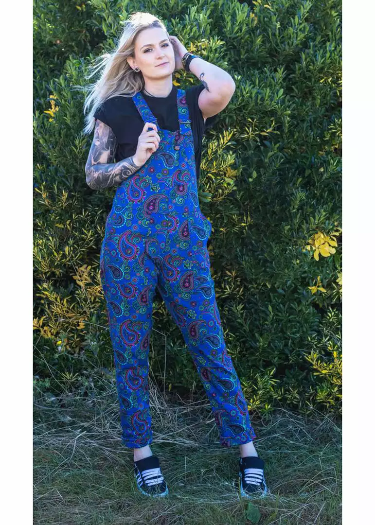 Run And Fly New In Run & Fly Paisley Dungarees Blue 3 Run And Fly New In Run & Fly Paisley Dungarees Blue