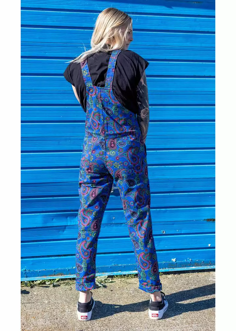 Run And Fly New In Run & Fly Paisley Dungarees Blue 5 Run And Fly New In Run & Fly Paisley Dungarees Blue