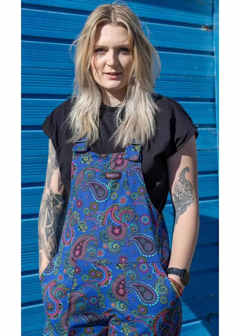 Run And Fly New In Run & Fly Paisley Dungarees Blue 7 Run And Fly New In Run & Fly Paisley Dungarees Blue