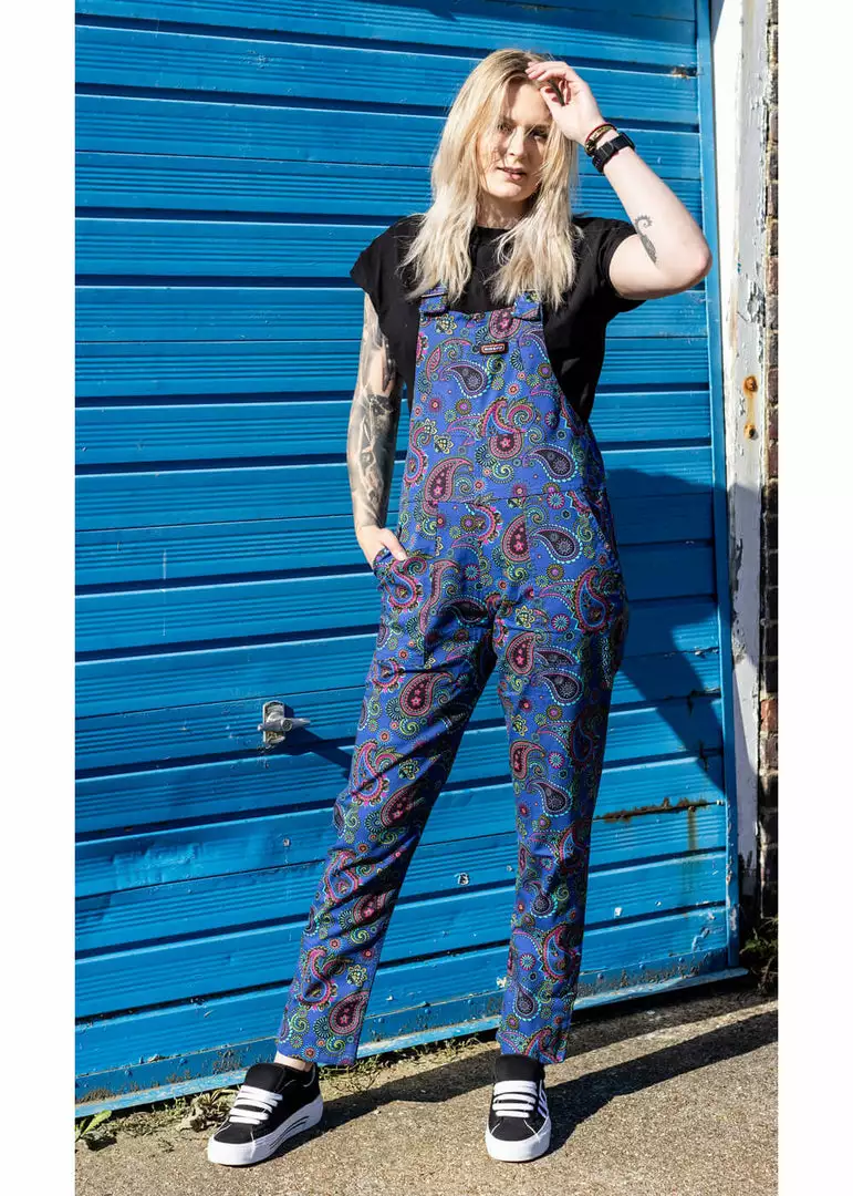 Run And Fly New In Run & Fly Paisley Dungarees Blue 8 Run And Fly New In Run & Fly Paisley Dungarees Blue