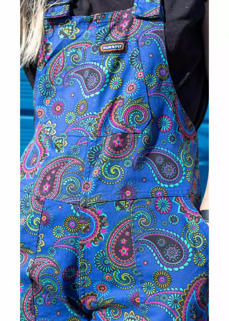 Run And Fly New In Run & Fly Paisley Dungarees Blue 4 Run And Fly New In Run & Fly Paisley Dungarees Blue