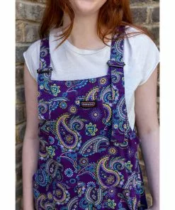 Run And Fly Run & Fly Paisley Twill 70's Dungarees Purple New In 8 Run And Fly Run & Fly Paisley Twill 70's Dungarees Purple New In