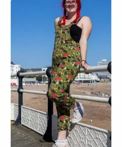 Run And Fly Run & Fly Katie Abey Mushroom Dungarees Green New In 14 Run And Fly Run & Fly Katie Abey Mushroom Dungarees Green New In