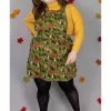 Run And Fly Run & Fly Katie Abey Mushroom Pinafore 60's Dress Green New In