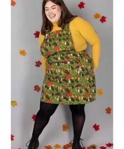 Run And Fly Run & Fly Katie Abey Mushroom Pinafore 60's Dress Green New In 11 Run And Fly Run & Fly Katie Abey Mushroom Pinafore 60's Dress Green New In