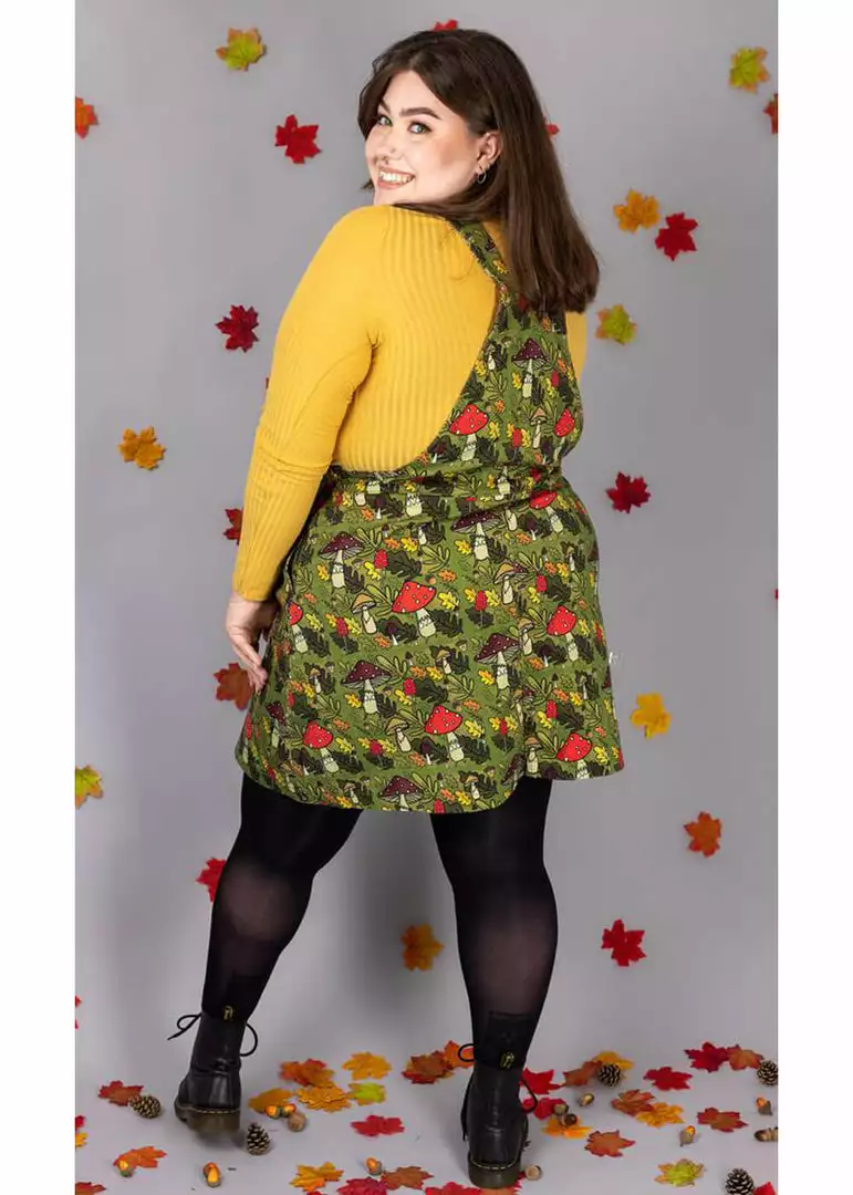 Run And Fly Run & Fly Katie Abey Mushroom Pinafore 60's Dress Green New In 6 Run And Fly Run & Fly Katie Abey Mushroom Pinafore 60's Dress Green New In