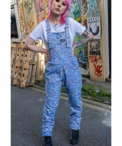 Run And Fly Run & Fly Sugar And Sloth 80's Dungarees Blue New In