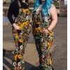 Run And Fly New In Run & Fly 70's Floral Flares Dungarees Brown 2 Run And Fly New In Run & Fly 70's Floral Flares Dungarees Brown