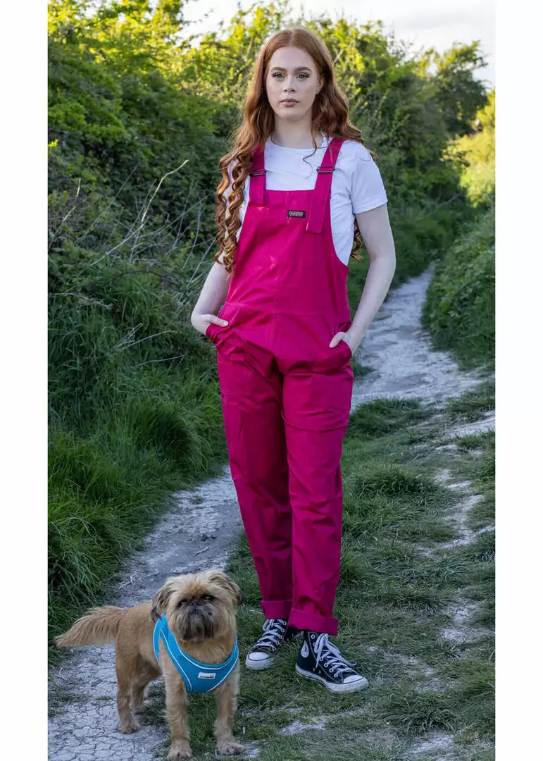 Run And Fly New In Run & Fly Lightweight Twill 70's Dungarees Fuchsia 6 Run And Fly New In Run & Fly Lightweight Twill 70's Dungarees Fuchsia