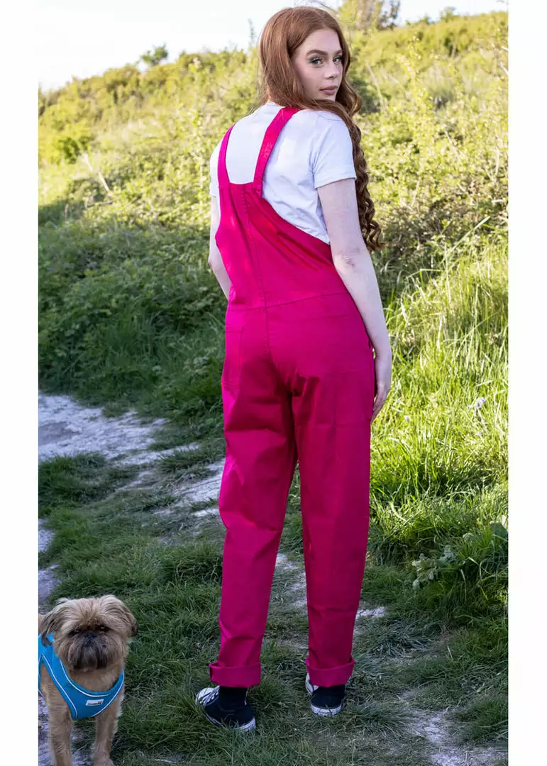 Run And Fly New In Run & Fly Lightweight Twill 70's Dungarees Fuchsia 5 Run And Fly New In Run & Fly Lightweight Twill 70's Dungarees Fuchsia