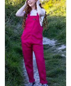 Run And Fly New In Run & Fly Lightweight Twill 70's Dungarees Fuchsia