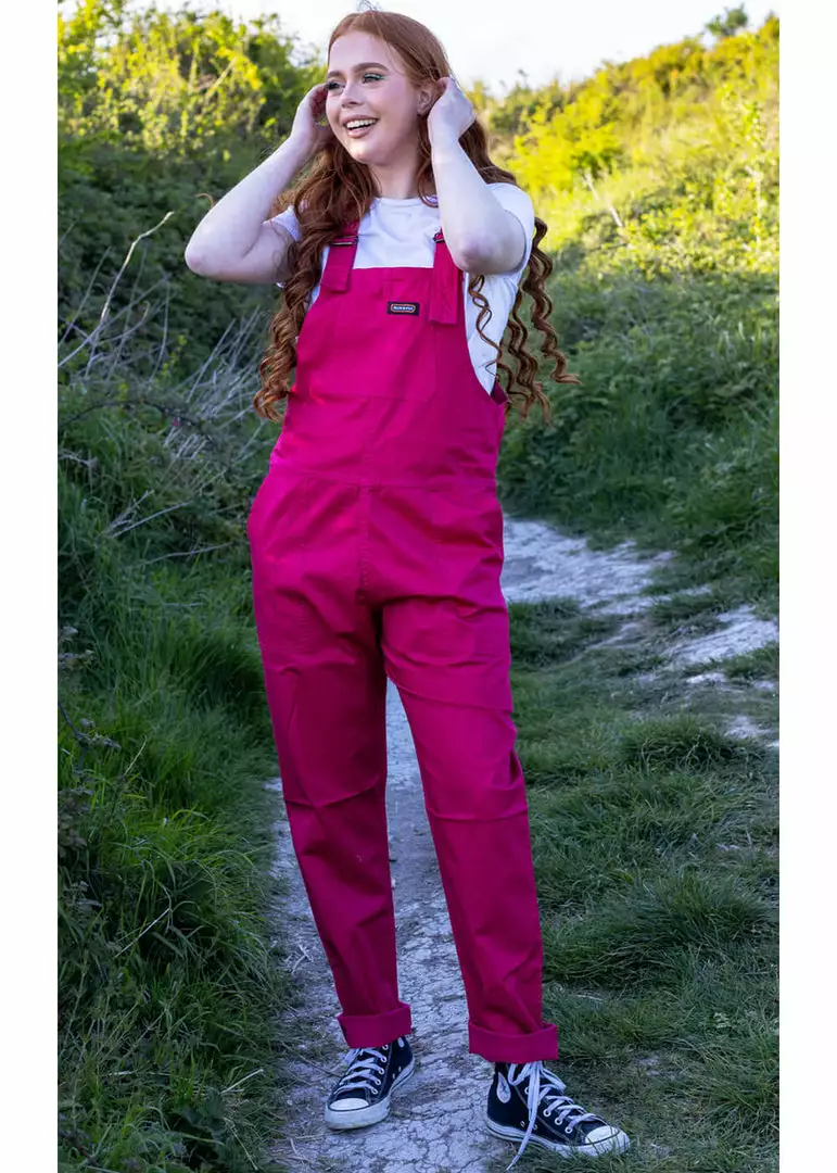 Run And Fly New In Run & Fly Lightweight Twill 70's Dungarees Fuchsia 3 Run And Fly New In Run & Fly Lightweight Twill 70's Dungarees Fuchsia