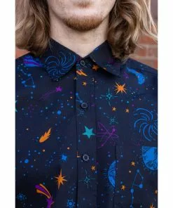 Run And Fly Run & Fly Mens Cosmic Space Shirt Black