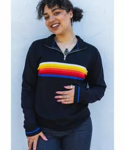 Run And Fly Run & Fly Retro Zip 70's Jumper Black New In