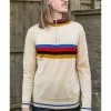Run And Fly New In Run & Fly Retro Zip 70's Jumper Cream