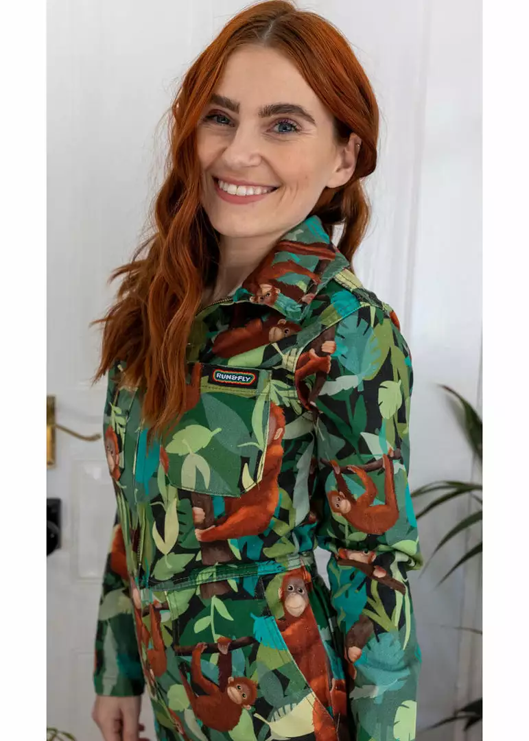 Run And Fly Run & Fly Orangutan Boilersuit Jumpsuit Green New In 4 Run And Fly Run & Fly Orangutan Boilersuit Jumpsuit Green New In