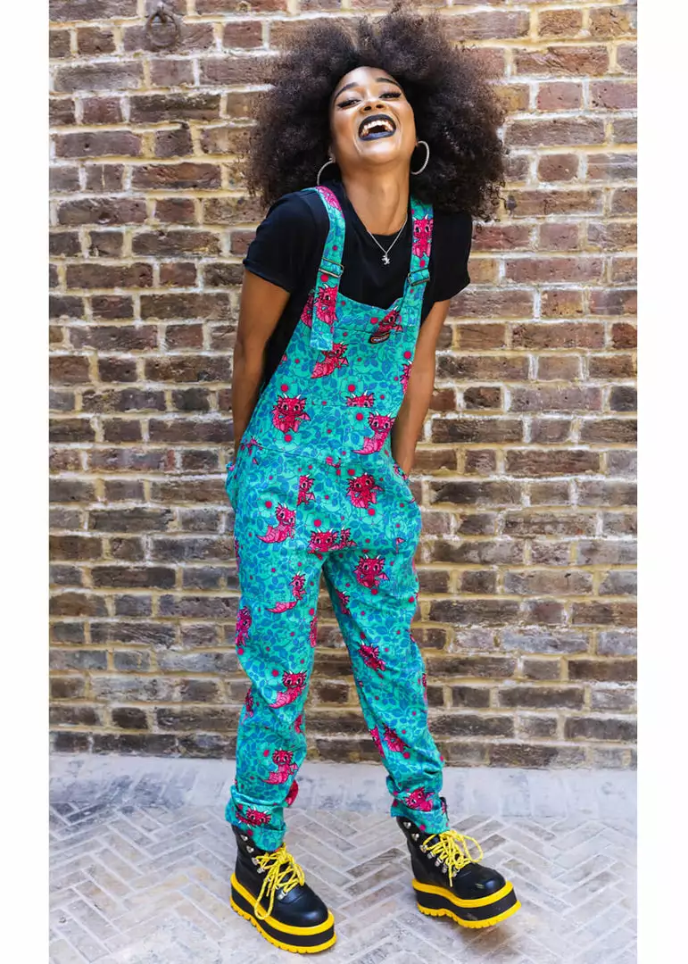 Run And Fly Run & Fly Dragon Twill 70's Dungarees Multi New In 8 Run And Fly Run & Fly Dragon Twill 70's Dungarees Multi New In