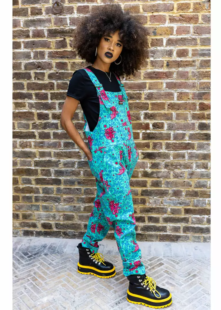 Run And Fly Run & Fly Dragon Twill 70's Dungarees Multi New In 7 Run And Fly Run & Fly Dragon Twill 70's Dungarees Multi New In