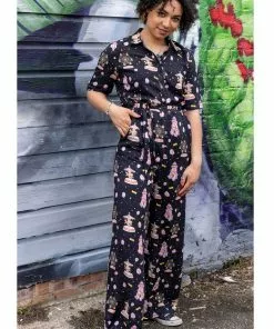 Run And Fly Run & Fly Day At The Fairground Carousel Jumpsuit Black New In