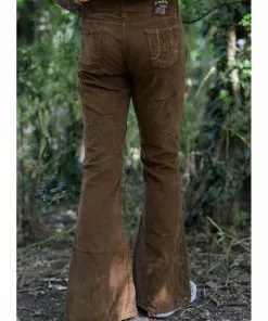 Run And Fly New In Run & Fly Mens Tobacco Corduroy 70's Flared Trousers Brown