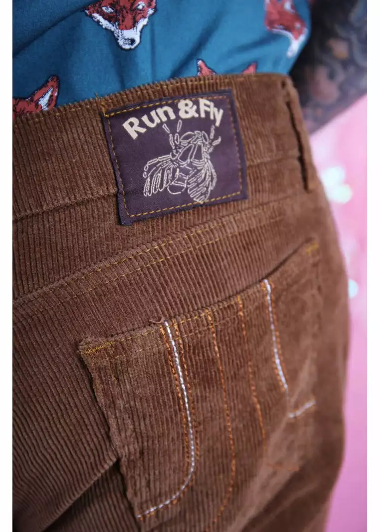 Run And Fly New In Run & Fly Mens Tobacco Corduroy 70's Flared Trousers Brown 10 Run And Fly New In Run & Fly Mens Tobacco Corduroy 70's Flared Trousers Brown