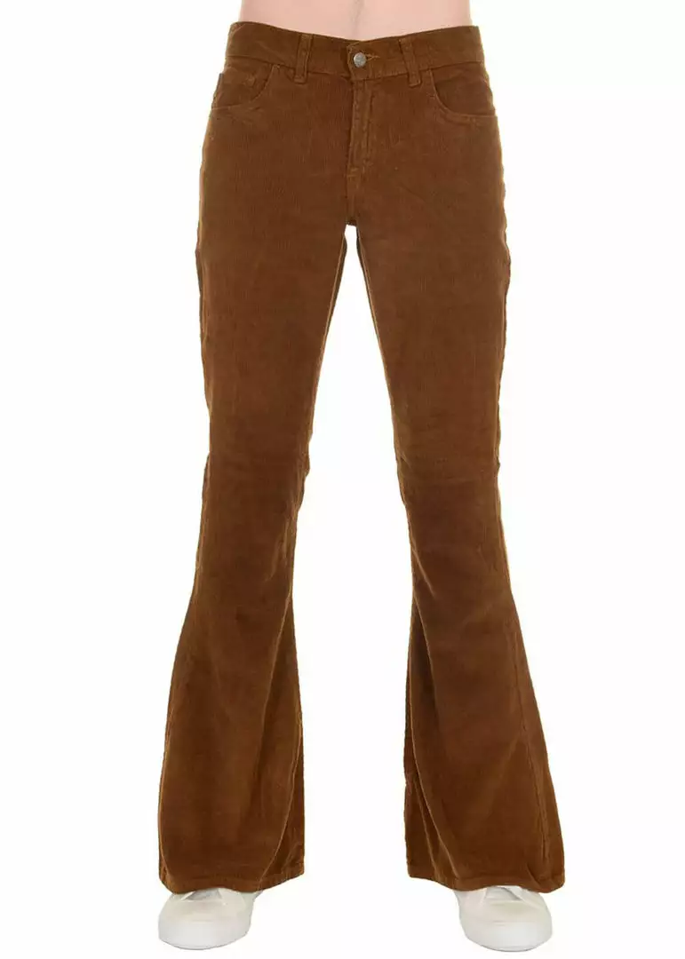 Run And Fly New In Run & Fly Mens Tobacco Corduroy 70's Flared Trousers Brown 8 Run And Fly New In Run & Fly Mens Tobacco Corduroy 70's Flared Trousers Brown