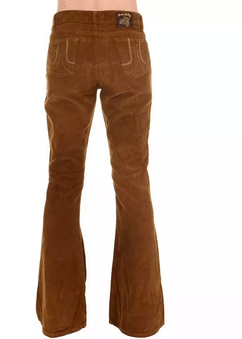 Run And Fly New In Run & Fly Mens Tobacco Corduroy 70's Flared Trousers Brown 9 Run And Fly New In Run & Fly Mens Tobacco Corduroy 70's Flared Trousers Brown