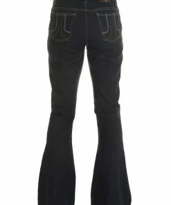 Run And Fly New In Run & Fly Mens Indigo Denim 70's Flared Trousers Blue