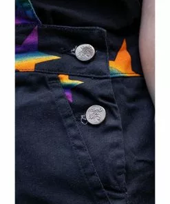 Run And Fly Spectrum Star 60's Pinafore Dress Black New In