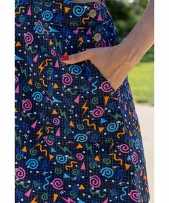 New In Run And Fly Memphis 60's Pinafore Dress Black