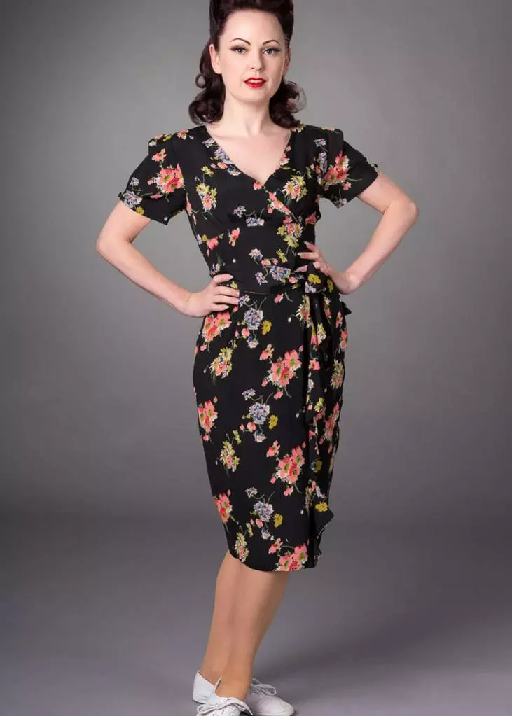 The Seamstress Of Bloomsbury New In Seamstress Of Bloomsbury Lilian Mayflower 40's Crepe Dress Black 3 The Seamstress Of Bloomsbury New In Seamstress Of Bloomsbury Lilian Mayflower 40's Crepe Dress Black