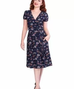 Sheen Wild Horses 40's Dress Navy New In 9 Sheen Wild Horses 40's Dress Navy New In