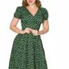 New In Sheen Valentina Floral 40’s Dress Green