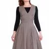 New In Sheen Lola Check 40's Pinafore Dress Brown