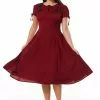 Sheen New In Timeless Ava Floral 40's Swing Dress Burgundy 2 Sheen New In Timeless Ava Floral 40's Swing Dress Burgundy