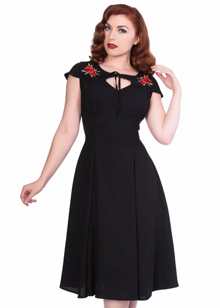 New In Sheen Juliana 40's Dress Black 3 New In Sheen Juliana 40's Dress Black