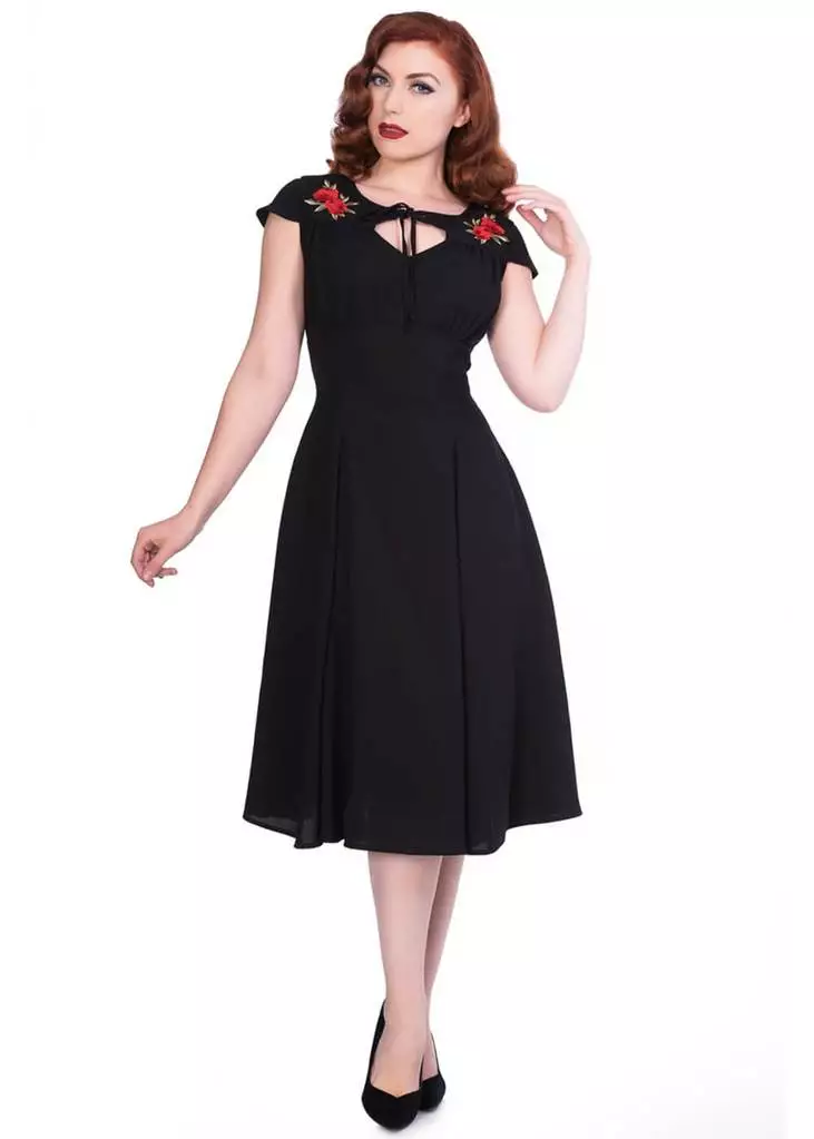 New In Sheen Juliana 40's Dress Black 6 New In Sheen Juliana 40's Dress Black