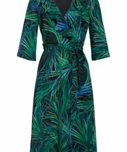 New In Smashed Lemon Rocketts 70's A-Line Dress Black Green