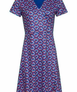 New In Smashed Lemon Power Of Love 60's A-Line Dress Blue Red