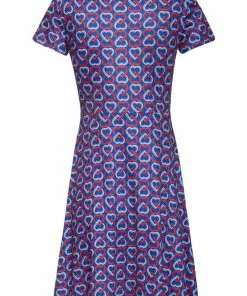 New In Smashed Lemon Power Of Love 60's A-Line Dress Blue Red