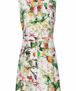 Smashed Lemon Flourishing Nature 60's Pencil Dress Multi