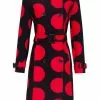 Smashed Lemon Polk My Dot 60's Trenchcoat Jas Black Red 2 Smashed Lemon Polk My Dot 60's Trenchcoat Jas Black Red